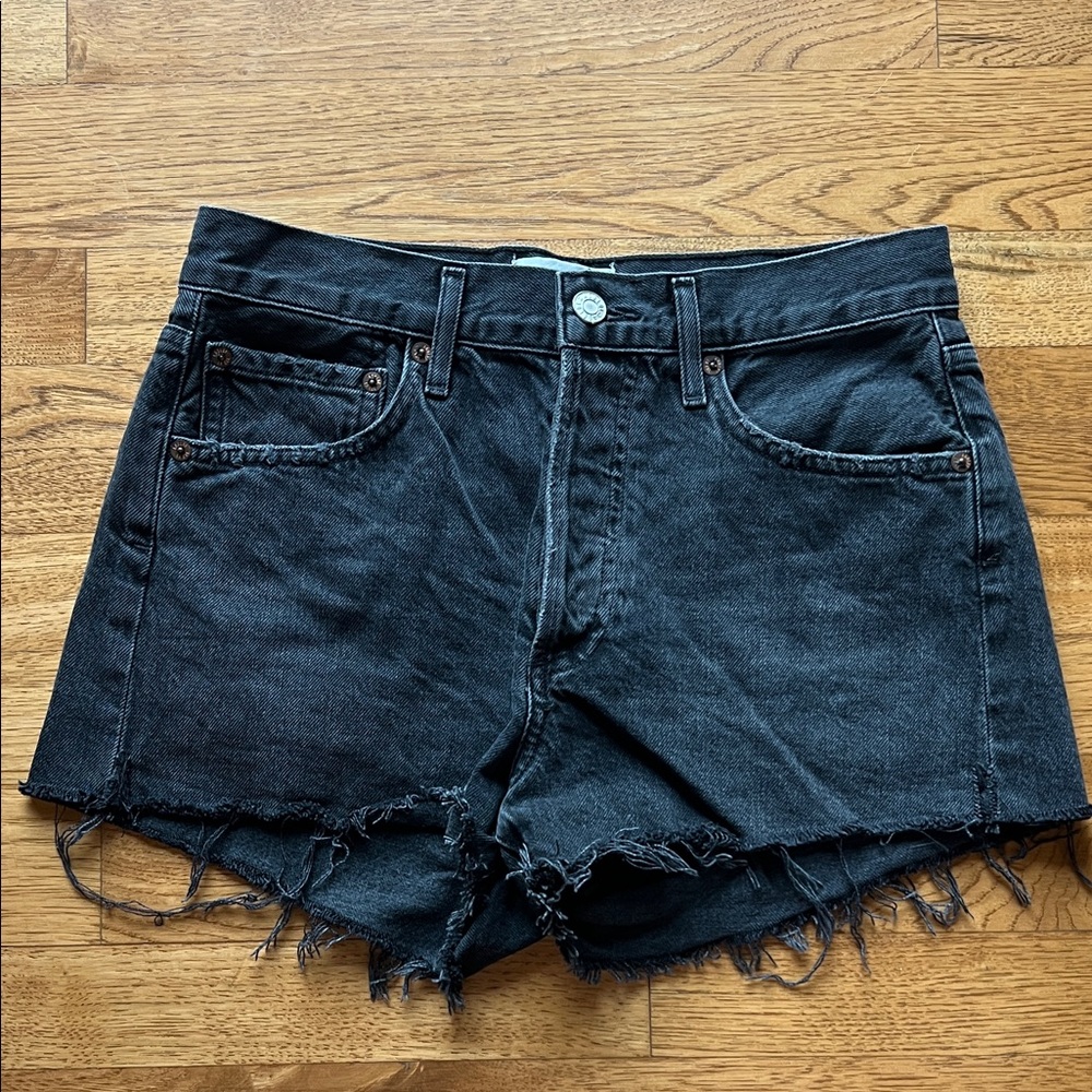 AGOLDE Black Denim Women Shorts